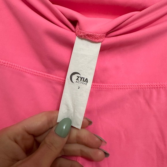 ZYIA Neon Coral Flower Power Luxe Hi-Rise 7/8 24” (size 2) - Picture 5 of 5